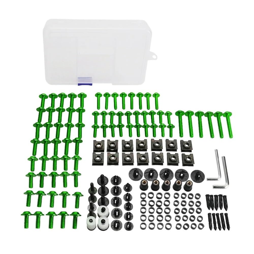 QGBUSQ Bolzenschraube Für Suzu&ki Für SV 1000 S Für SV1000 Für SV650 Für SV650S Motorrad Komplette Voll Verkleidung Schrauben Kit Schrauben Muttern Clips(Green) von QGBUSQ