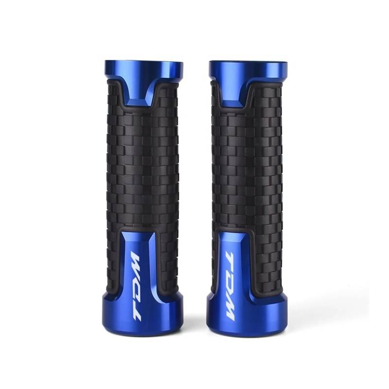 QGBUSQ Motorrad 7/8" 22mm Lenkergriffe CNC Aluminium Motorrad Griff Lenker Hand Bar Grip Für Y&amaha TDM 850 TDM850 1991-2020 TDM 900 TDM900 2004-2015(Blue) von QGBUSQ