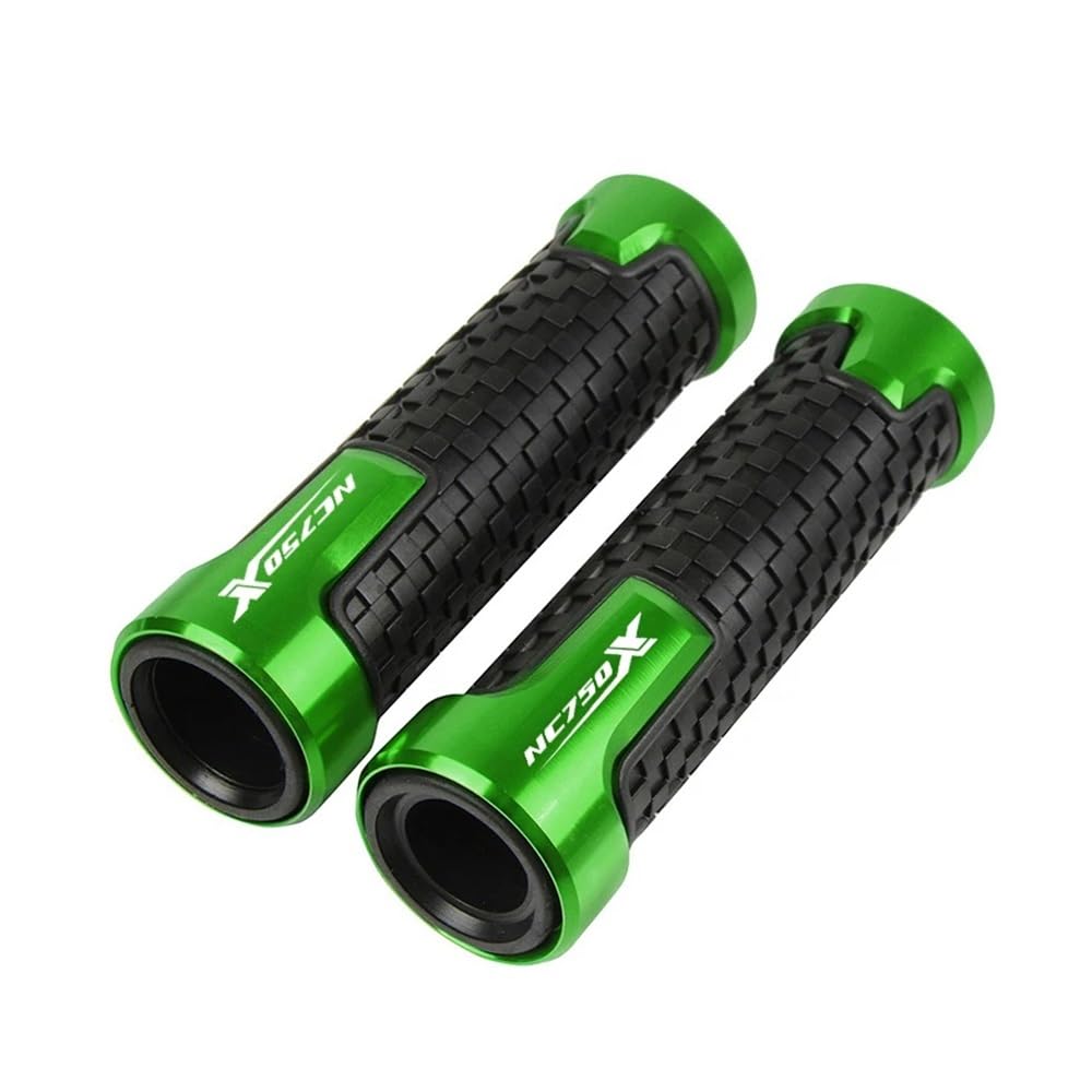 QGBUSQ Motorrad 7/8" 22mm Lenkergriffe Für Für NC 750X Für NC750 X Für NC750X Für DCT 2014-2021 Motorrad Non Slip Lenker Grip Gas CNC Hand Bar Griffe(Green) von QGBUSQ