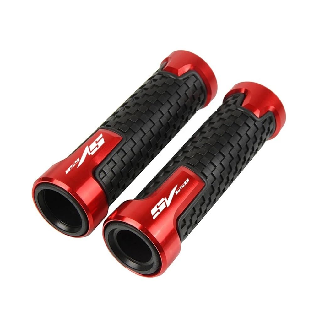 QGBUSQ Motorrad 7/8" 22mm Lenkergriffe Für Suzu&ki Für SV650 / S Für SV650S Alle Jahre Motorrad Non Slip Lenker Grip Gas CNC Hand Bar Griffe(Red) von QGBUSQ