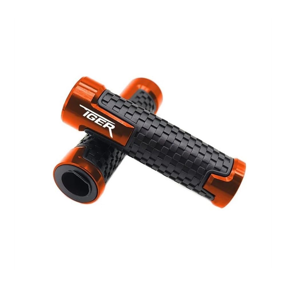 QGBUSQ Motorrad 7/8" 22mm Lenkergriffe Für Tiger Für 800 900 850 GT Rally Explorer Tiger1200 XCA 1050i Straße 7/8'' 22MM Motorrad Lenker Griffe Hand Bar Griff Grip(Orange) von QGBUSQ