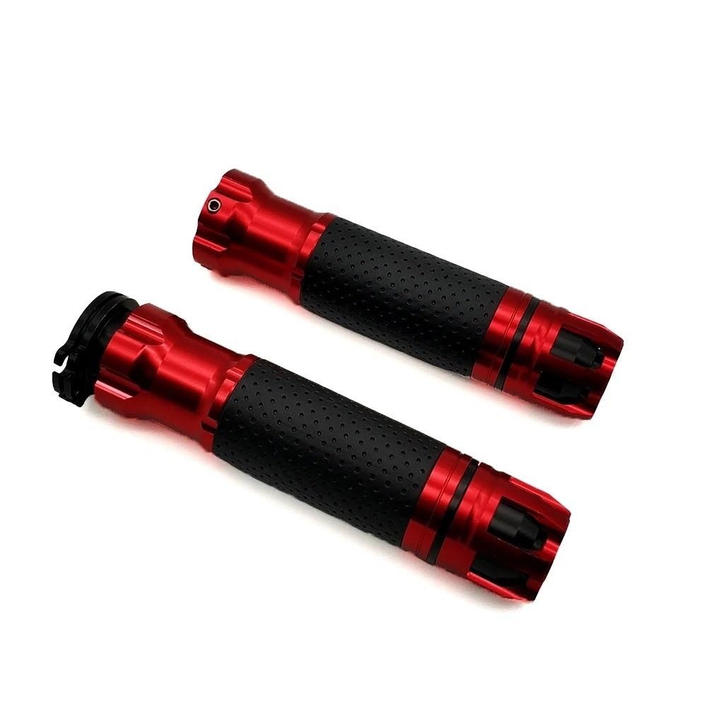 QGBUSQ Motorrad 7/8" 22mm Lenkergriffe Für Y&amaha TDM 900 MT-125/MT125 MT-01 V-MAX YZF R6 Universal CNC Motorrad Griff Lenker Enduro Moto Hand Bar Grip(Red) von QGBUSQ