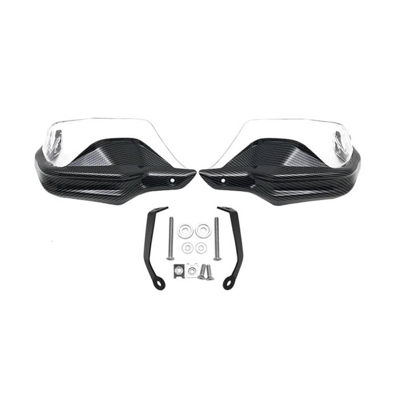 QGBUSQ Motorrad Handprotektoren Dedizierter Handschutz Für Motorrad Für CFM&OTO Für 800 MT Für 800 MT 2021 2022 Lenkerschutz Windschutzscheibe(Carbon Clear Set) von QGBUSQ