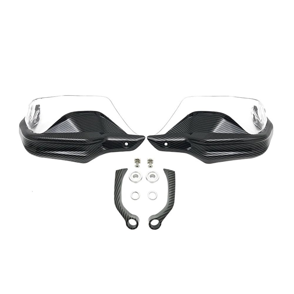 QGBUSQ Motorrad Handprotektoren Für BM&W Für R1200GS LC Für R1250GS Für F800GS Für F750GS Für F850GS Für F900R/XR Für S1000XR Handschutz Schild Hand Schutzfolie Windschutzscheibe(Carbon Clear Set) von QGBUSQ