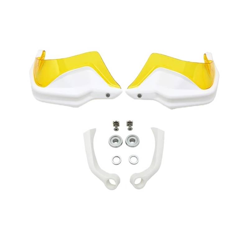 QGBUSQ Motorrad Handprotektoren Für BM&W Für S1000XR Für F750GS Für F850GS Für F900XR Für F900RHandschutz Hand Schild Schutz Windschutzscheibe(White Yellow Set) von QGBUSQ