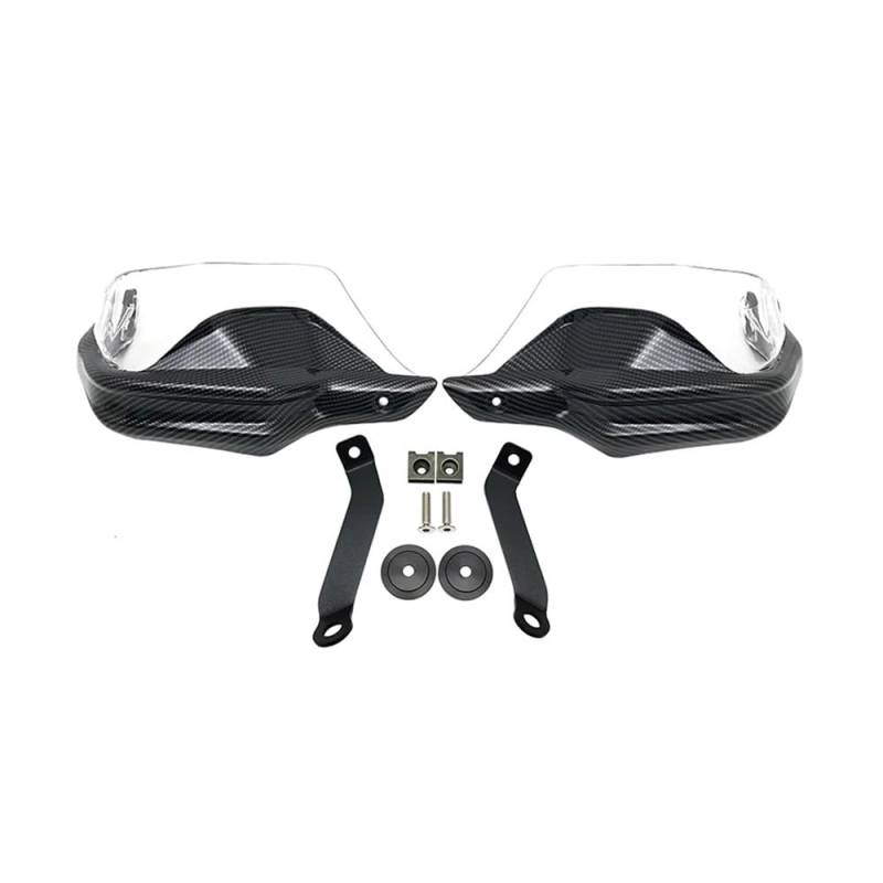 QGBUSQ Motorrad Handprotektoren Für Hon┐da Für CB500X Für CB500F 2013-2023 Griff Bar Hand Schutz Handprotektoren Schutz Bremse Kupplung Protector Wind Schild(Carbon Clear Set) von QGBUSQ