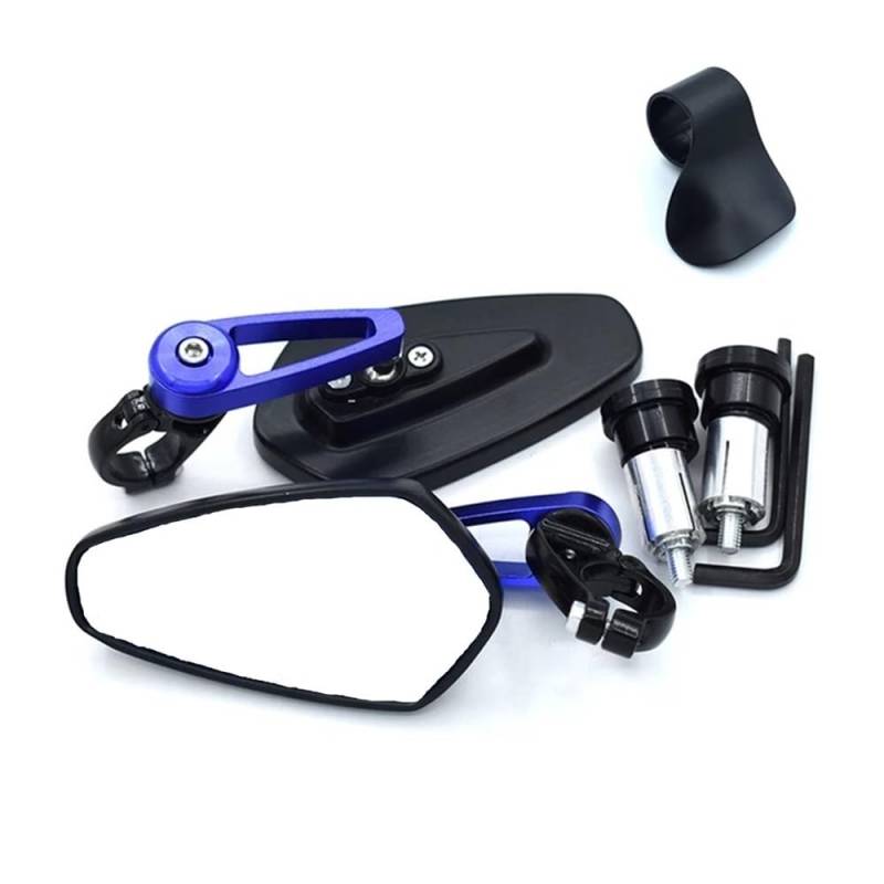 Rückspiegel Universal 7/8 "22mm Motorrad Lenker Aluminium Rückansicht Spiegel Für Y&amaha Für MT07 Für MT09 Für FZ6 Für FZ6R Für XJ6 Motorrad Spiegel(Blue-01) von QGBUSQ