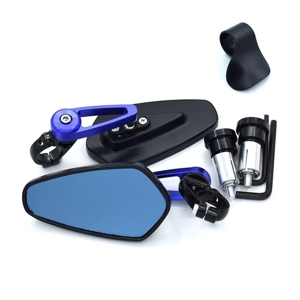 Rückspiegel Universal Motorrad Lenker Rückansicht Seiten Spiegel Rückspiegel Für Y&amaha Für MT01 Für MT02 Für MT03 Für MT07 Für MT09/Tracer Motorrad Spiegel(Blue) von QGBUSQ