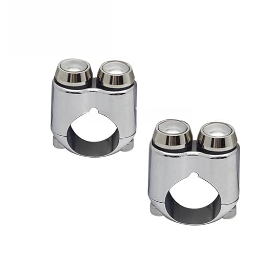 Motorrad Handle Schalter Handsteuerungsschalter Für Motorrad Dual Momentary Buttons Lenkerschalter(22mm Chrome 2X-Silver) von QGEMCIFLS