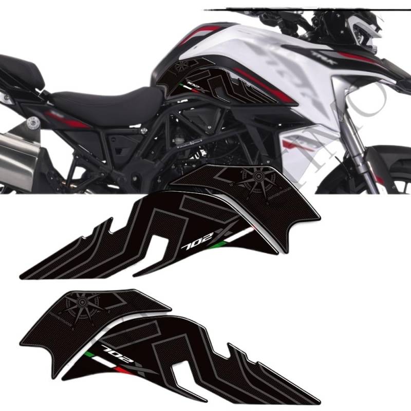 Tankpad Tankschutz Motorrad Für Benelli TRK 702 X 702X Für Abenteuer 2023 2024 Tank Pad Seite Griffe Gas Heizöl Kit Knie Aufkleber Decals von QGEMCIFLS