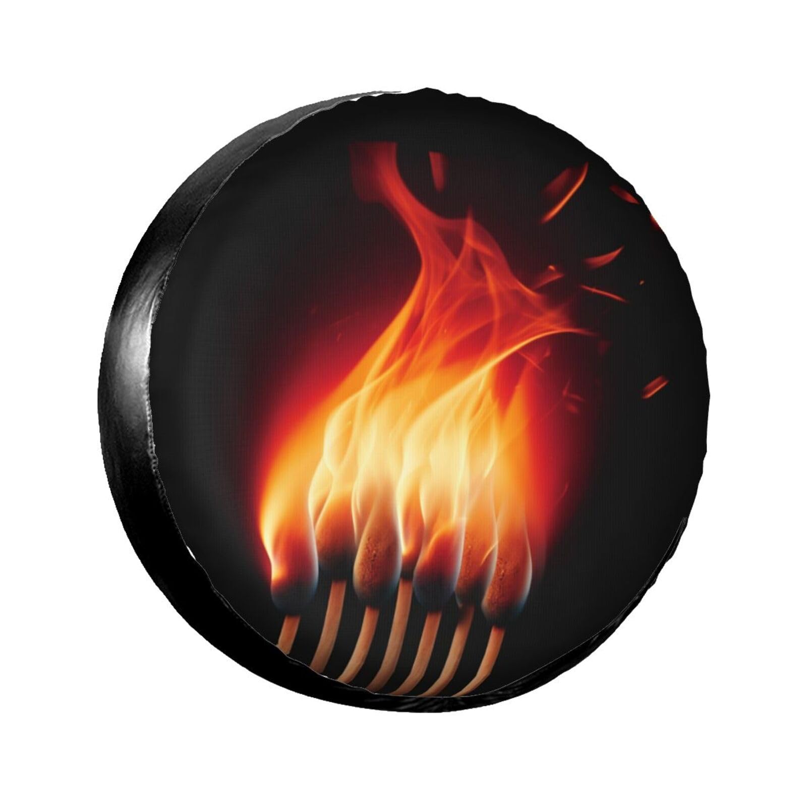 Flames Matches Reifenschutzabdeckung, wasserdicht und sonnenfest, staubdicht, Ersatzradabdeckung für Jeeps, SUVs, LKWs, Anhänger, 35,6 cm (14 Zoll) von QGGHNISD