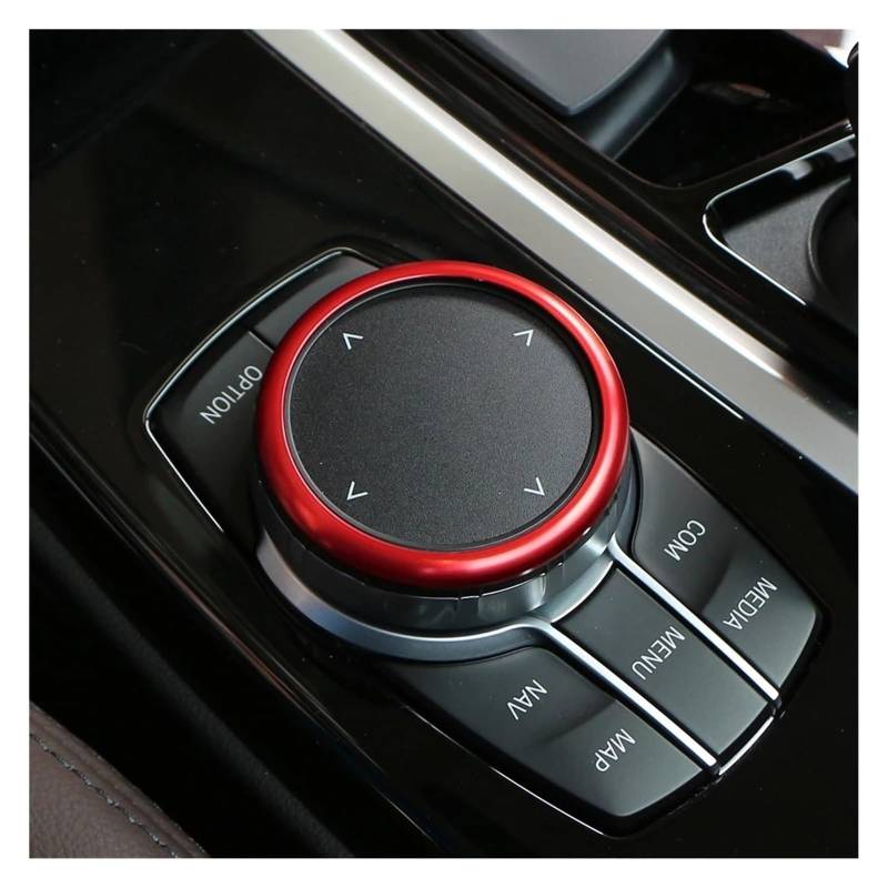 Auto Getriebe Shift Panel Rahmen Trim Für B&MW X3 X4 G01 G02 2018-2022 Auto Lenkrad Panel Logo Kreis Dekoration Abdeckung Trim Aufkleber(rot) von QGMKMVZZBK