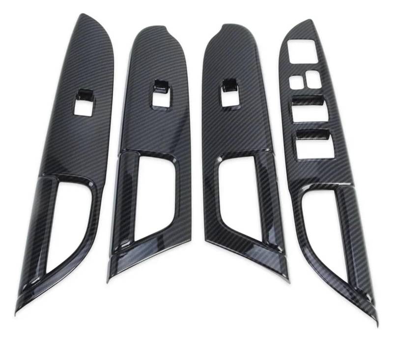 Auto Getriebe Shift Panel Rahmen Trim Für M&ITSUBISHI Für ASX 2011-2024 Auto-Innentür-Armlehne Fensterheber-Schalter Knopffeldabdeckung Verkleidung Innenausstattung(Carbon Fiber Color) von QGMKMVZZBK