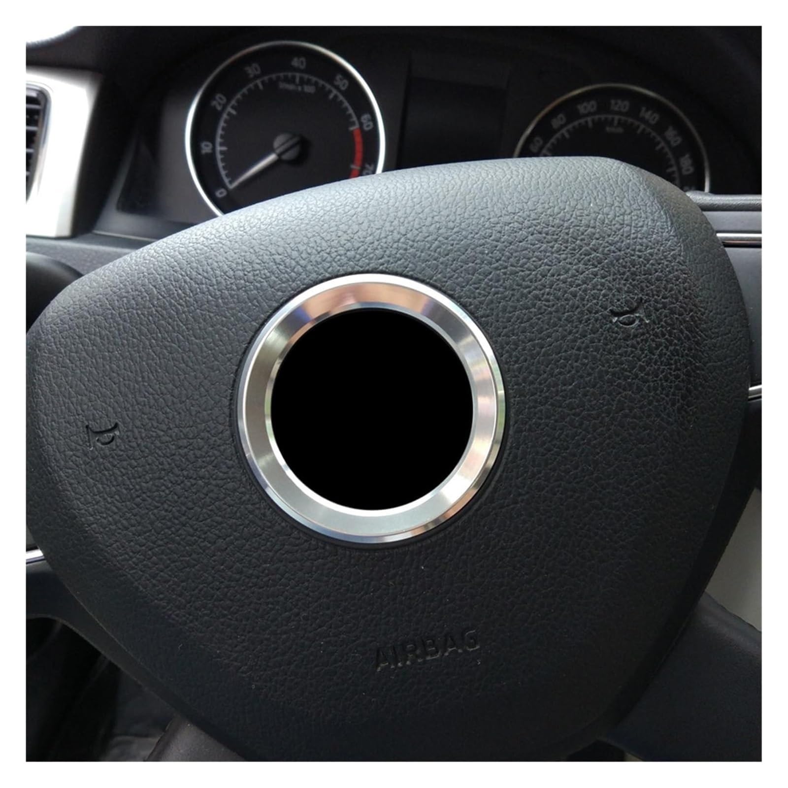 Auto Getriebe Shift Panel Rahmen Trim Für Octavia 2 A5 A7 Für Rapid Für Fabia Für Superb Lenkrad Logo Embleme Ring Aufkleber Auto Styling Innenausstattung(Silber) von QGMKMVZZBK