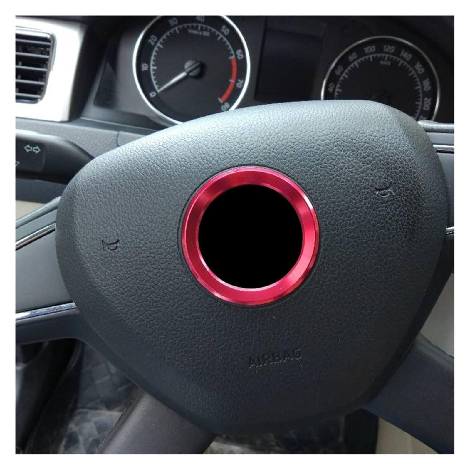 Auto Getriebe Shift Panel Rahmen Trim Für Octavia 2 A5 A7 Für Rapid Für Fabia Für Superb Lenkrad Logo Embleme Ring Aufkleber Auto Styling Innenausstattung(rot) von QGMKMVZZBK