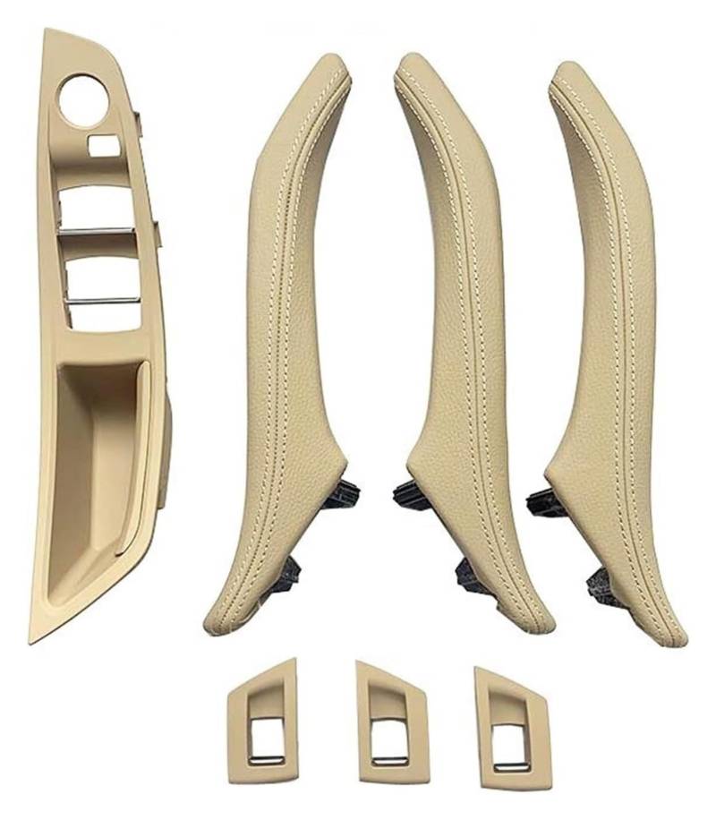 Auto Innen Türverkleidung Türgriff Für 5 Series F10 520 523 525 528 530 535 Tür Leder Pull Griff Set LHD RHD Fahrer Seite Armlehne Passagier(Lhd Beige 7pcs Set) von QGMKMVZZBK