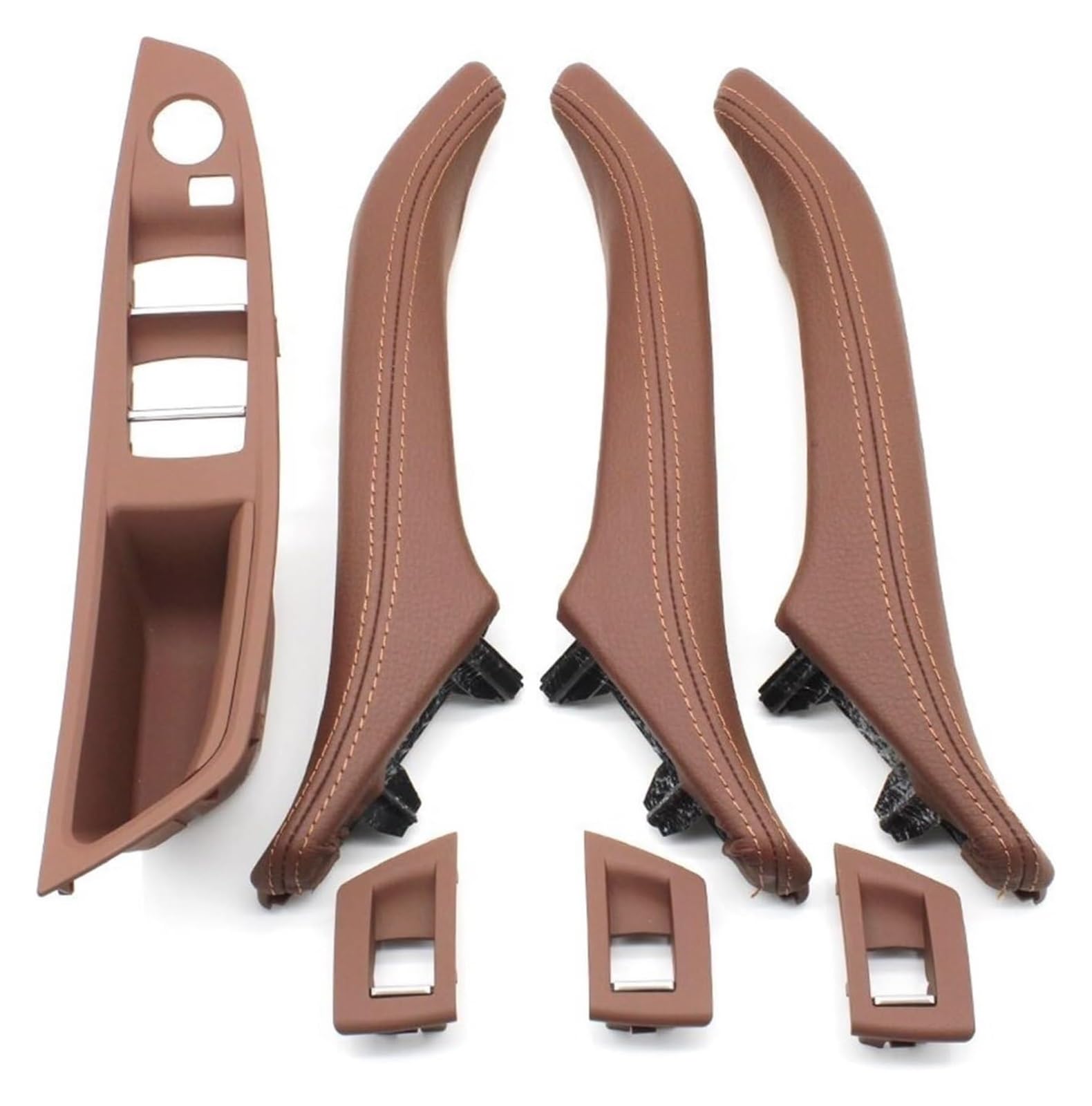 Auto Innen Türverkleidung Türgriff Für 5 Series F10 520 523 525 528 530 535 Tür Leder Pull Griff Set LHD RHD Fahrer Seite Armlehne Passagier(Lhd Brown 7pcs Set) von QGMKMVZZBK