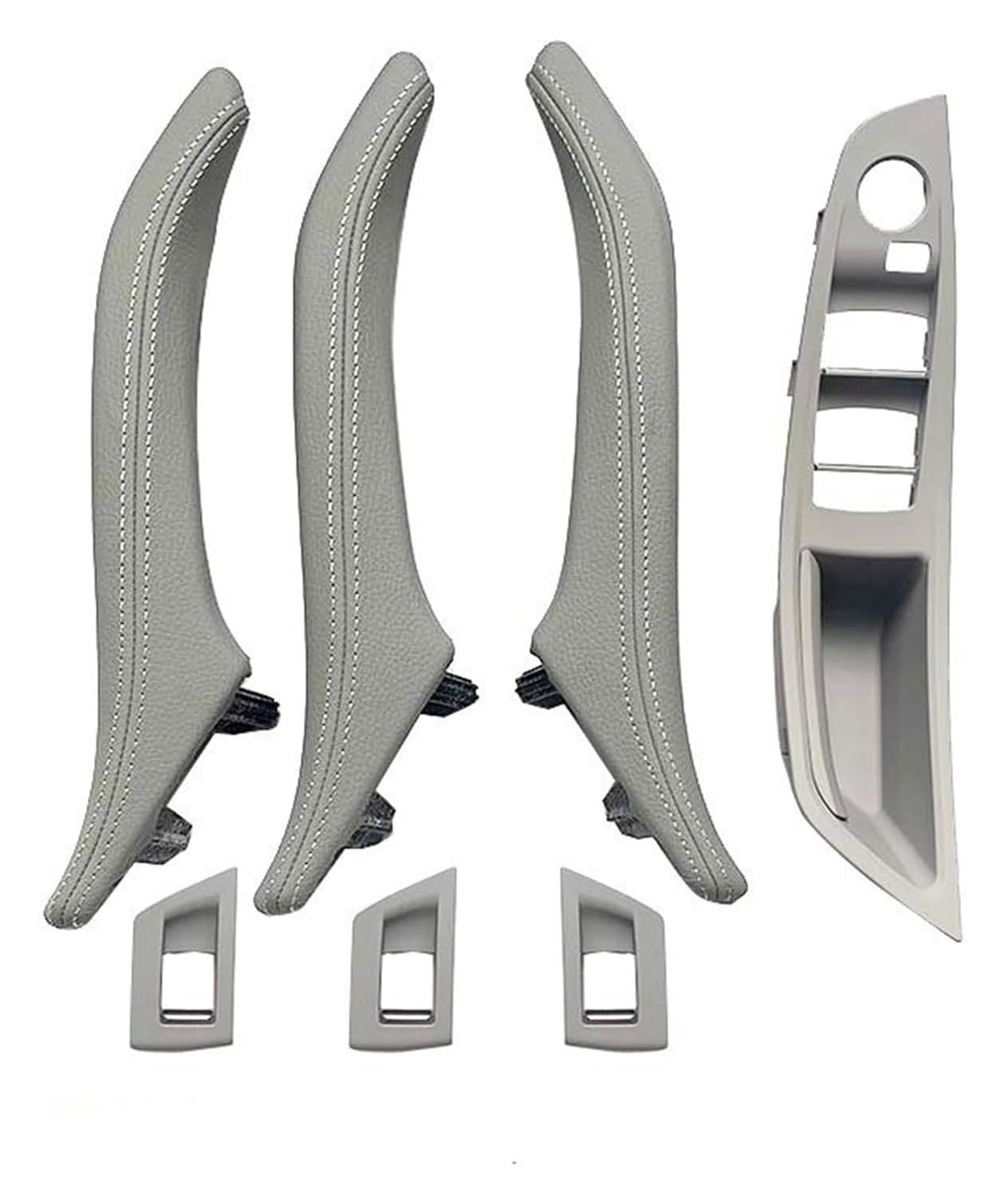 Auto Innen Türverkleidung Türgriff Für 5 Series F10 520 523 525 528 530 535 Tür Leder Pull Griff Set LHD RHD Fahrer Seite Armlehne Passagier(Rhd Grey 7pcs Set) von QGMKMVZZBK