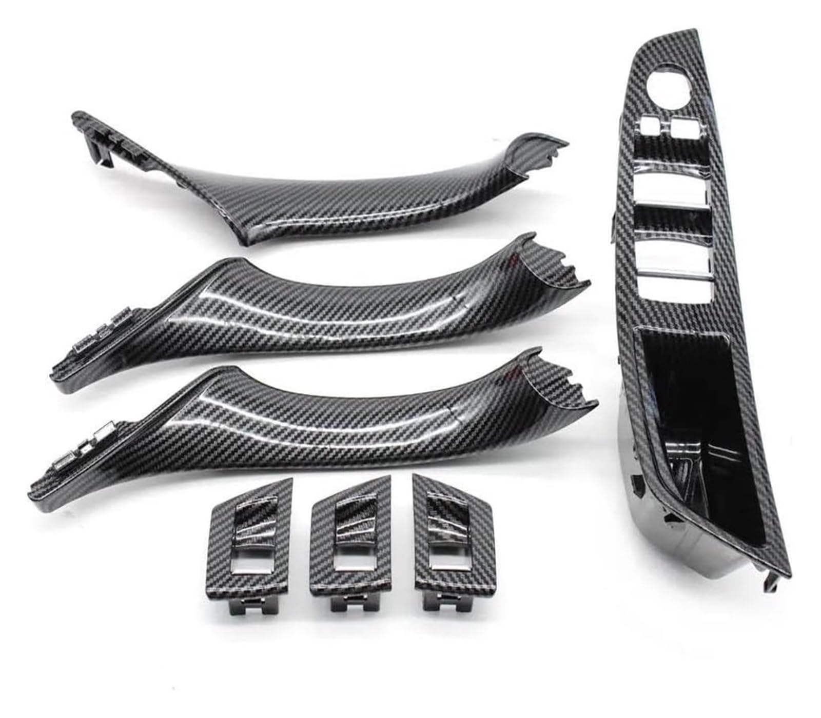 Auto Innen Türverkleidung Türgriff Für 5 Series F10 F11 F18 523 525 LHD RHD Auto Innentür Armlehne Zuggriff Fenster Schalter Abdeckung Panel Trim Set(Rhd 7pcs Set) von QGMKMVZZBK