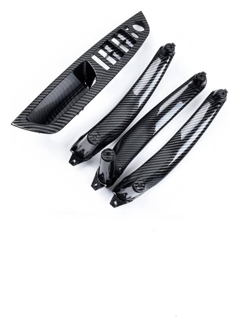 Auto Innen Türverkleidung Türgriff Für E70 E71 X5 X6 2007-2014 Auto Links Vorne Fahrersitz LHD Innentürgriff Innenverkleidung Pull Trim Cover(Carbon Fiber 4pcs) von QGMKMVZZBK