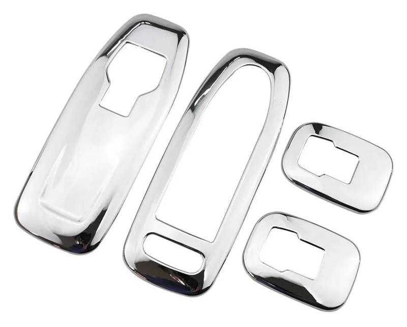 Auto Innen Türverkleidung Türgriff Für P&eugeot 2008 2014-2019 Innen Auto Fensterheber Schalter Panel Abdeckung Windows Trim Aufkleber(Chrome Silver) von QGMKMVZZBK