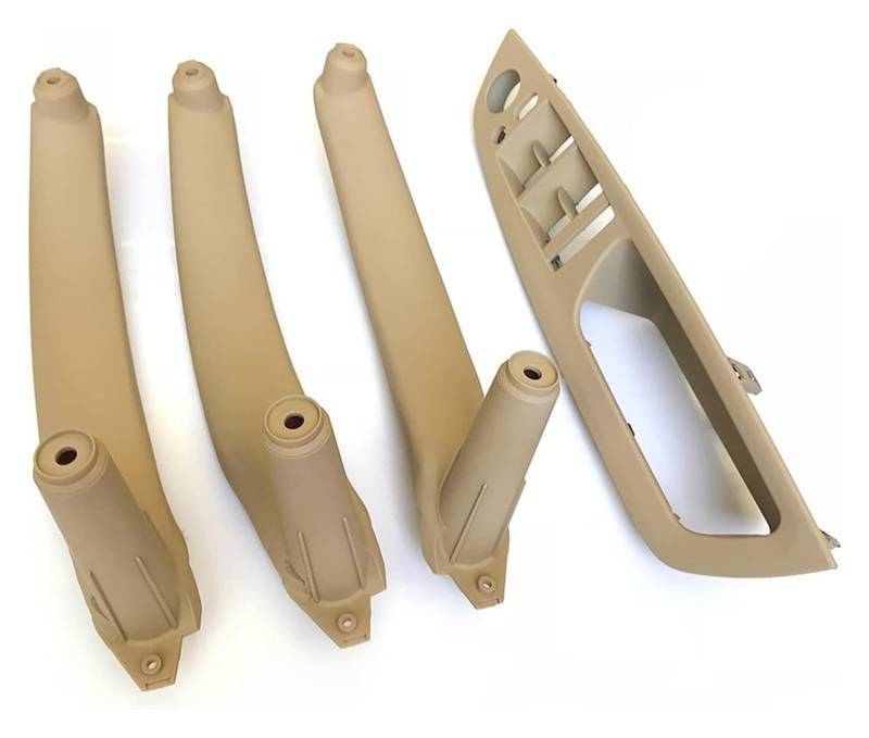 Auto Innen Türverkleidung Türgriff Für X5 X6 E70 E71 E72 2007-2013 Innentür-Armlehne Rechts Leder-Zuggriff Kompletter Satz(Rhd Beige 4pcs) von QGMKMVZZBK