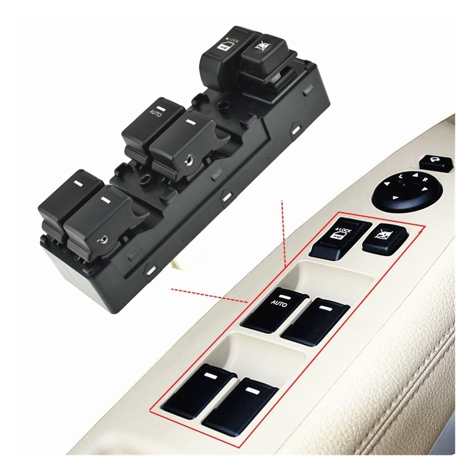 Elektrische Fensterheber Tasten Für K&IA Sorento 2009-2013 Auto 16-polige Elektrische Fensterheber-Schalter-Taste 93573-2P000 93570-2P100 von QGMKMVZZBK