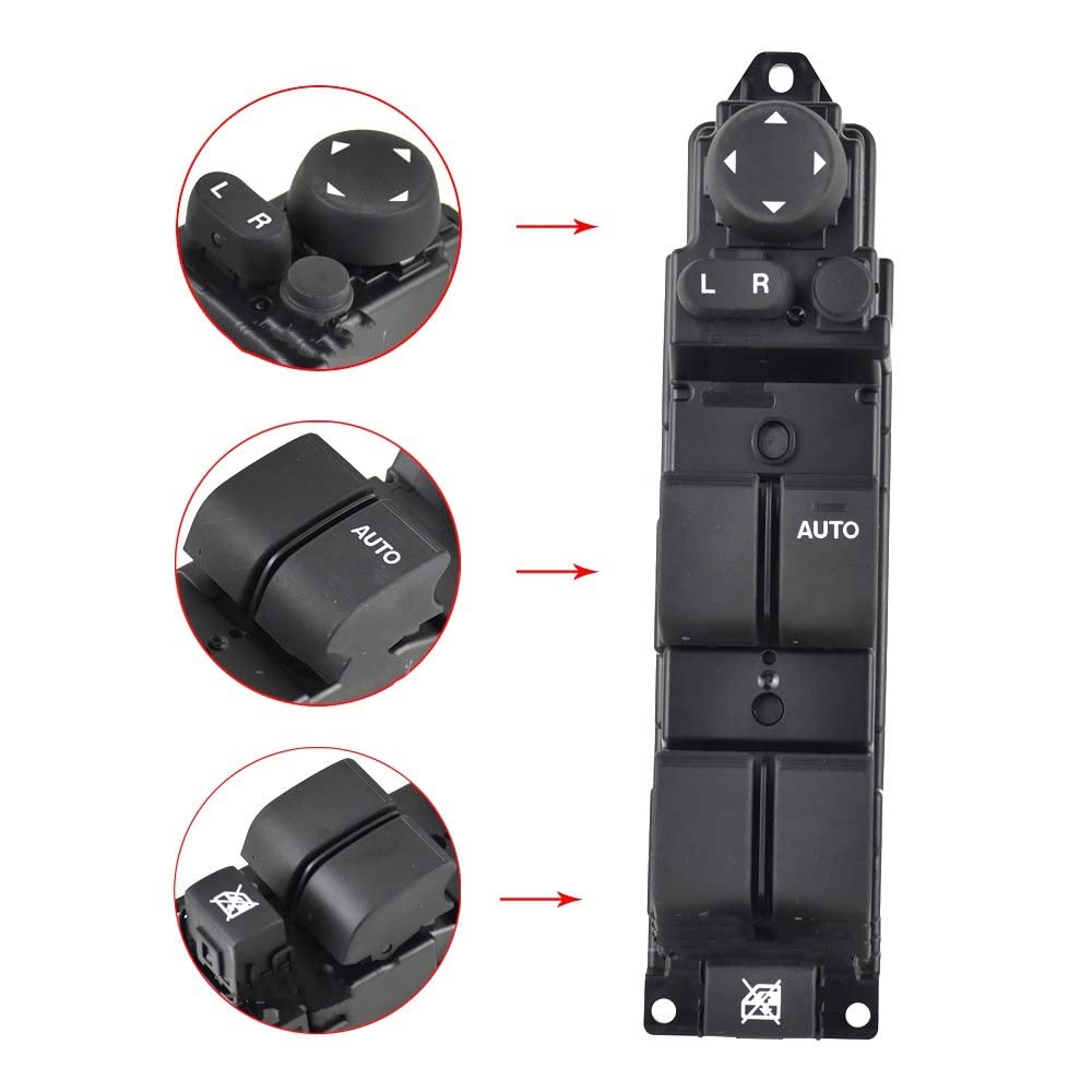 Elektrische Fensterheber Tasten Für M&azda 2 Und M&azda 6 2008–2012 Fensterheberschalter Vorne Rechts D651-66-350A D652-66-350A(Without automatic folding) von QGMKMVZZBK