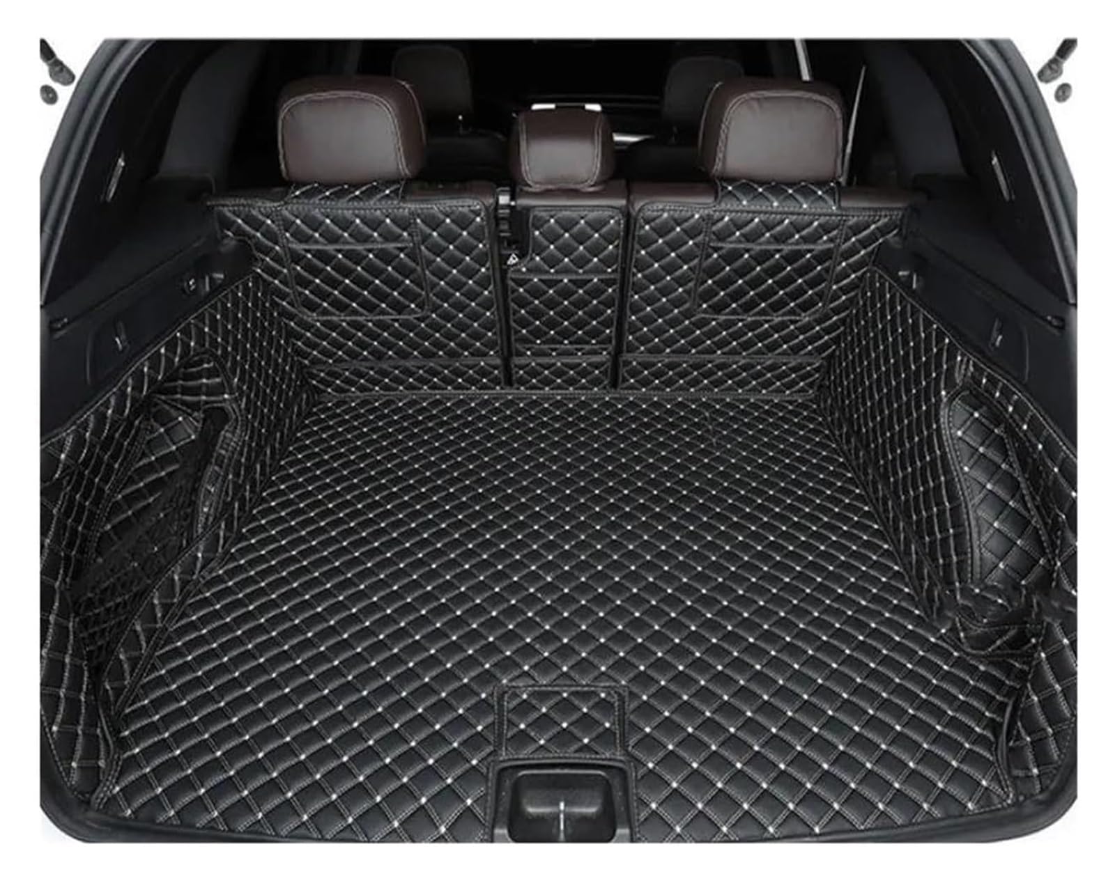 Kofferraummatte Für Mercedes Für B&ENZ GLC 260 300 2020 Auto All Surrounded Heckkofferraummatte Cargo Boot Liner Tray Heckkofferraum Gepäckabdeckung(Black with Beige) von QGMKMVZZBK