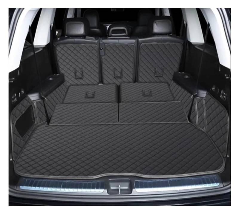 Kofferraummatte Für Mercedes Für B&ENZ GLS 400d 2020-2024 X167 6/7 Sitze Kofferraummatten Auto-Kofferraumteppiche Cargo Liner(Black Black,6 Seats) von QGMKMVZZBK