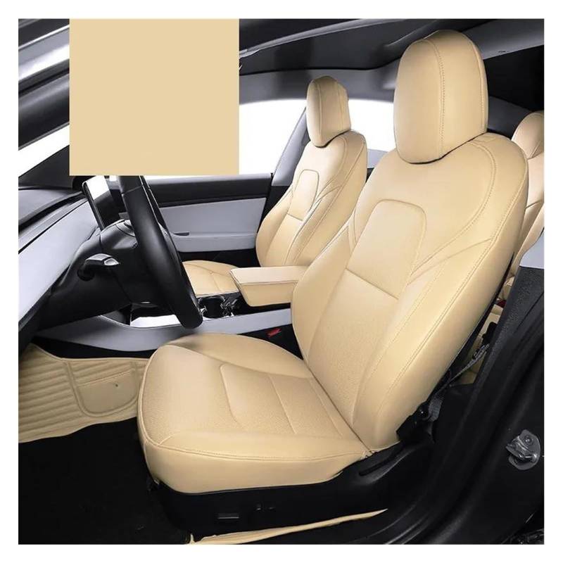 Kofferraummatte Für Modell 3 Y Sitzbezug Leder OEM Design Vollständiger Surround Auto Modifiziertes Innenraumzubehör(Beige) von QGMKMVZZBK