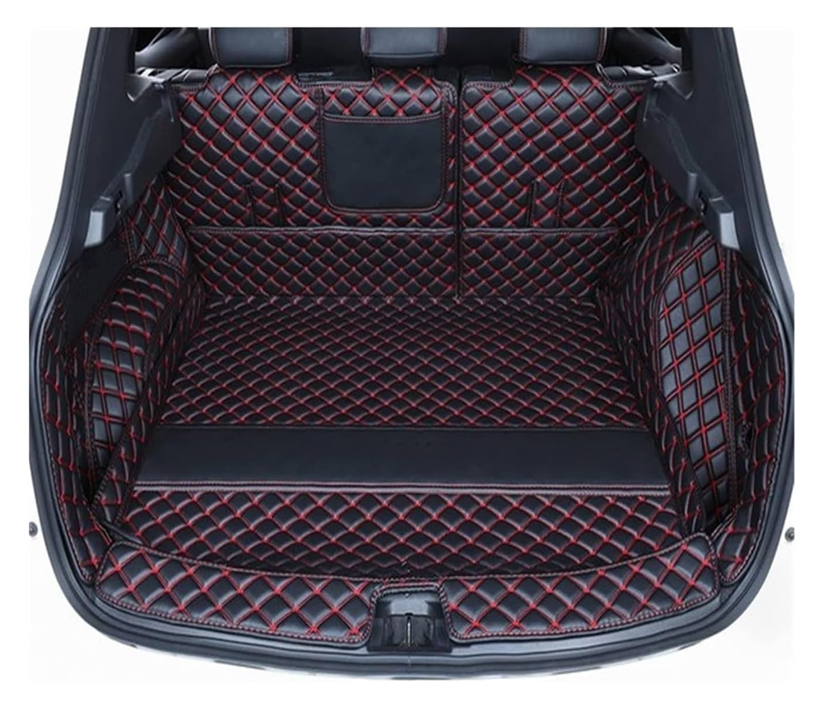 Kofferraummatte Für N&issan Für Qashqai J11 2019-2022 Anti-Schmutz-Schutzfach Cargo Liner(6pcs Black red) von QGMKMVZZBK