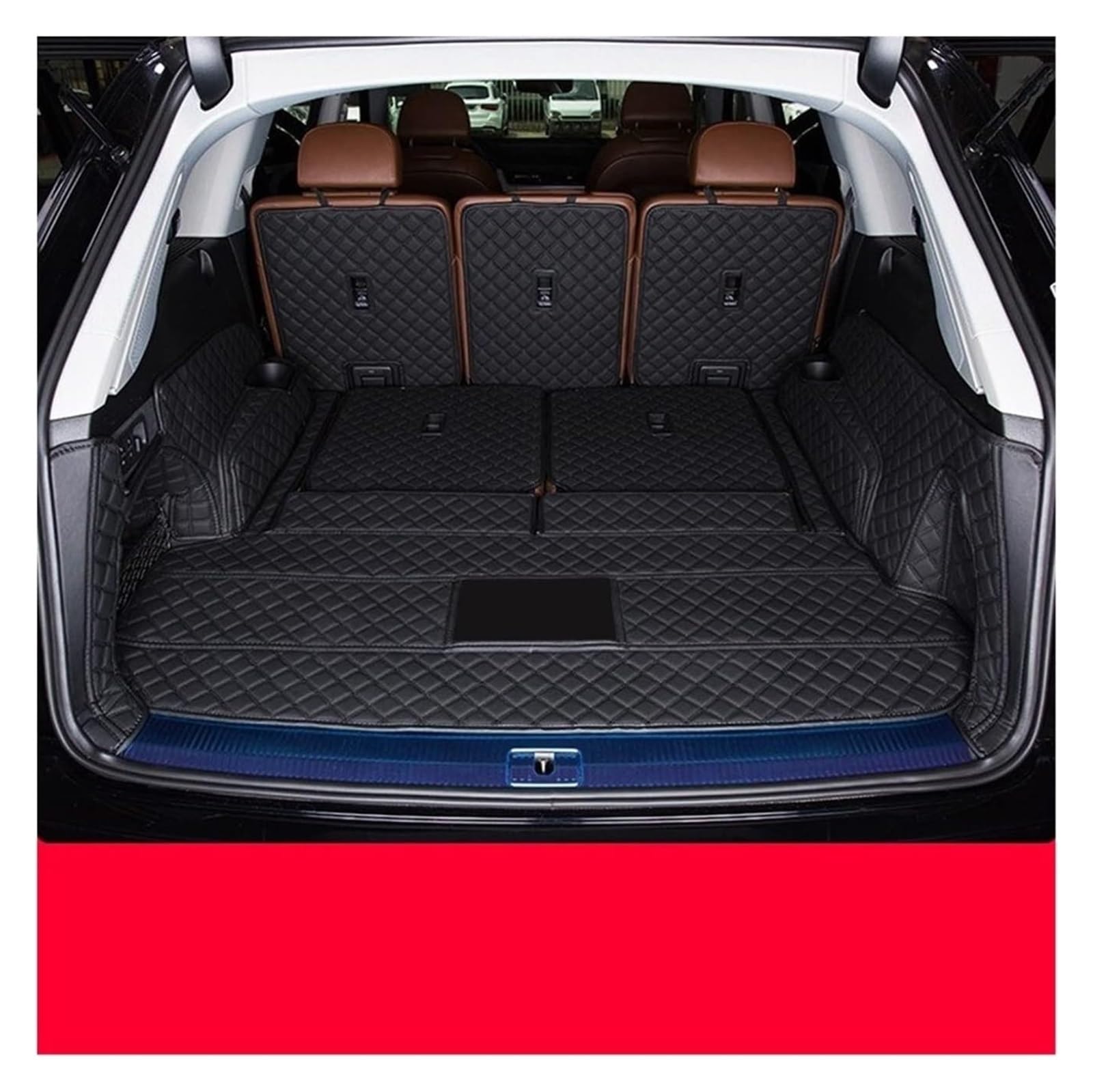 Kofferraummatte Für Q7 7-Sitzer 2022 Auto-Kofferraum-Matten Leder Cargo Liner Auto Accesorios Hinteren Kofferraum Schutzmatte(8) von QGMKMVZZBK