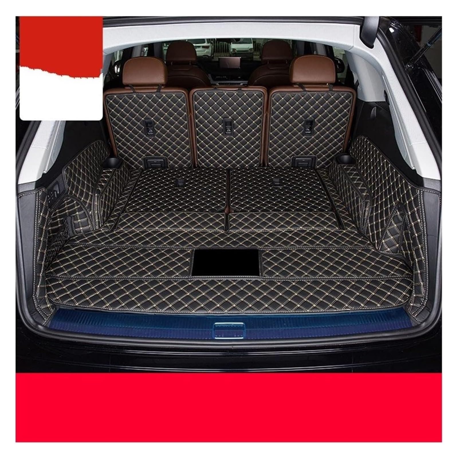 Kofferraummatte Für Q7 7-Sitzer 2022 Leder-Kofferraummatten Cargo Liner(6) von QGMKMVZZBK