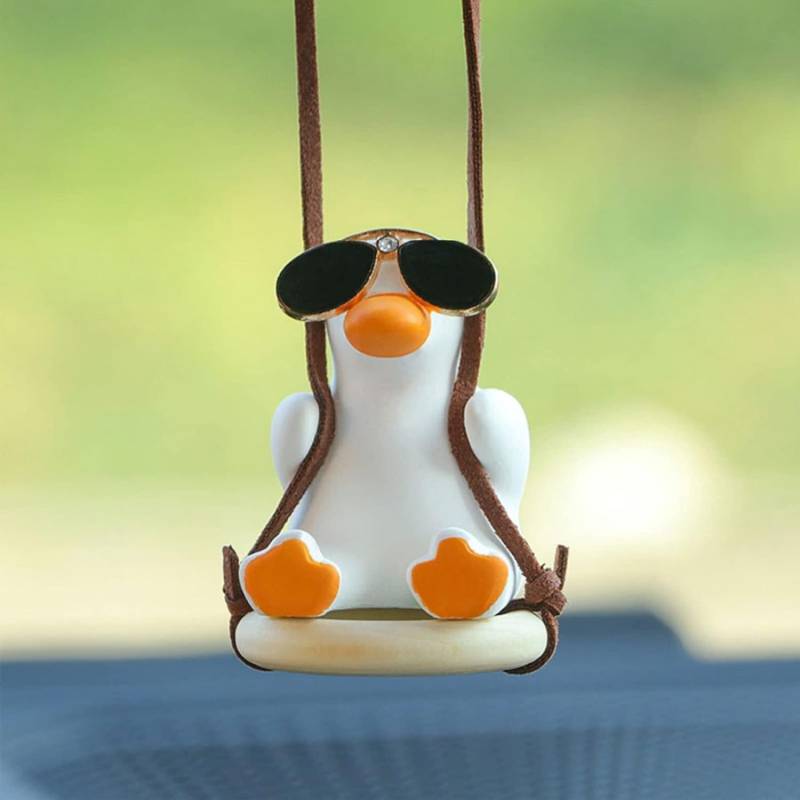 QHFlashbuy Süße Schaukel Ente Dekor,Swinging Duck Car Hanging Ornament,Ente Auto Anhänger,Auto Ente Autospiegel Hängendes Zubehör,Auto Dekoration Ornament Zubehör von QHFlashbuy