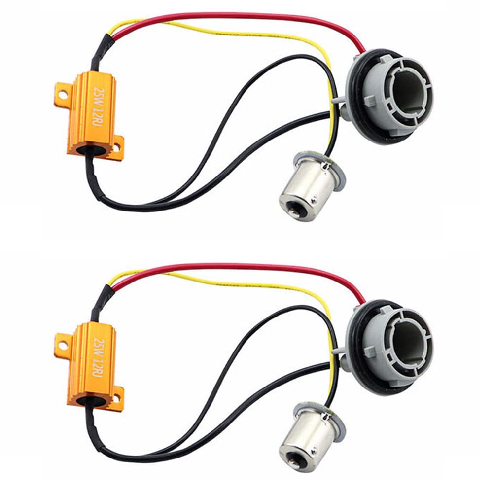 QHYXT 2Pcs Auto Glühbirne Sockel 1156 BA15S BAU15S P21W LED CANBUS PY21W CAR Canceller Decoder Lastwiderstand 12V 25W No Flackern,1056 Base von QHYXT