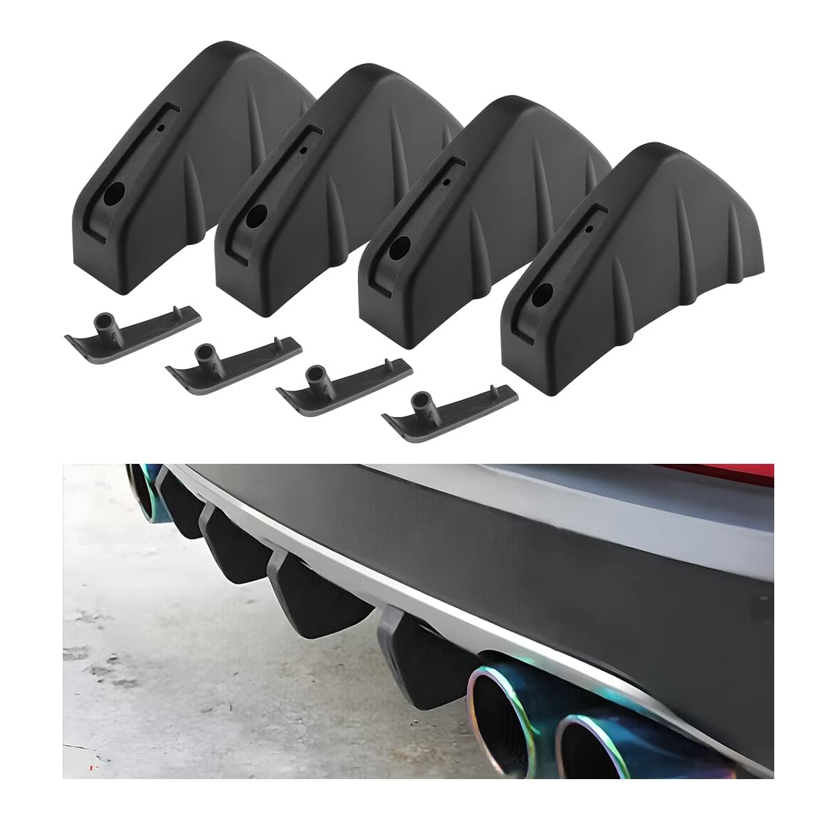 Auto Hinteren Spoiler Für Citroen C3 (2017-2024), Anti-Crash Accessories Spoiler Shark Fin Protector, Heckspoiler Flügellippe Rear Spoiler Wings Tail Rear Trunk Lip,Black von QIANGFAFA