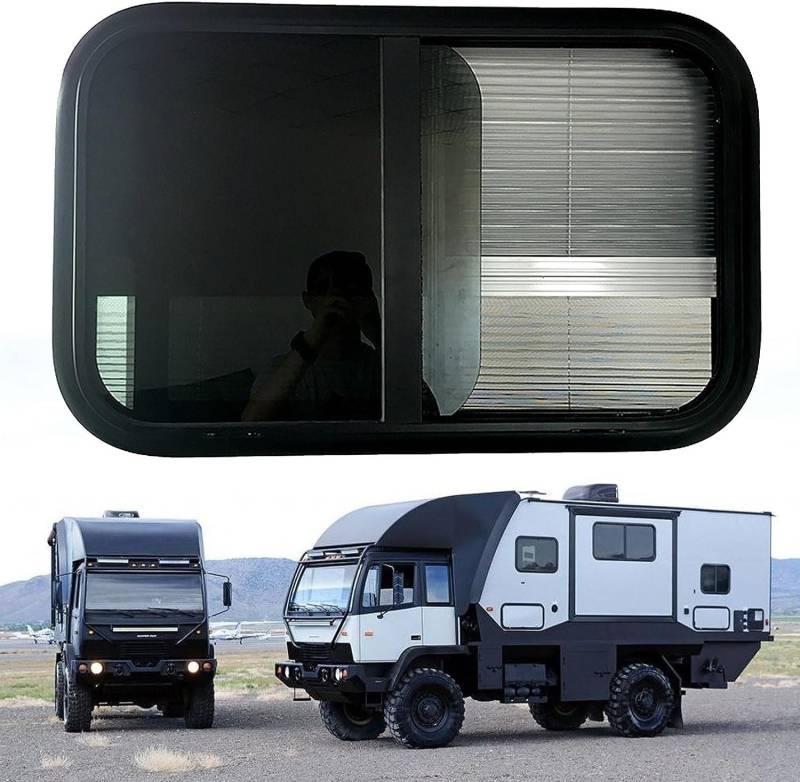 Horizontales Schiebefenster For Wohnmobile, Wandstärke 30–90 Mm, Ersatzfenster For Wohnmobile Mit Integriertem Rollo Und Fliegengitter, For Wohnmobil-Wohnwagen(550x400mm) von QIANMEI