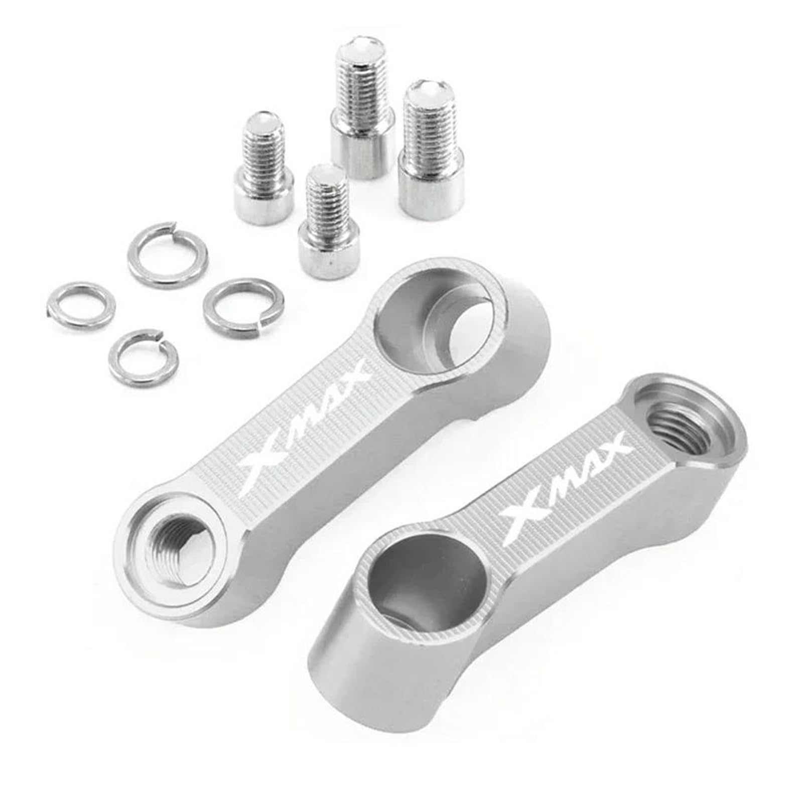 Hebebühne Für YAMA&HA XMAX X-MAX 125 250 300 400 XMAX300 XMAX400 Motorrad Rückspiegel Verlängerung Riser Verlängern Adapter(Silver) von QIBOZNG