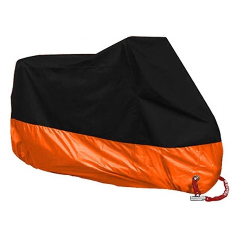 Motorradabdeckung Motorradabdeckung M L XL XXL XXXL XXXXL Outdoor UV-Schutz Fahrrad Regen Staubdicht Rollerabdeckungen Wasserdicht(Orange,3XL 221-230cm) von QIBOZNG