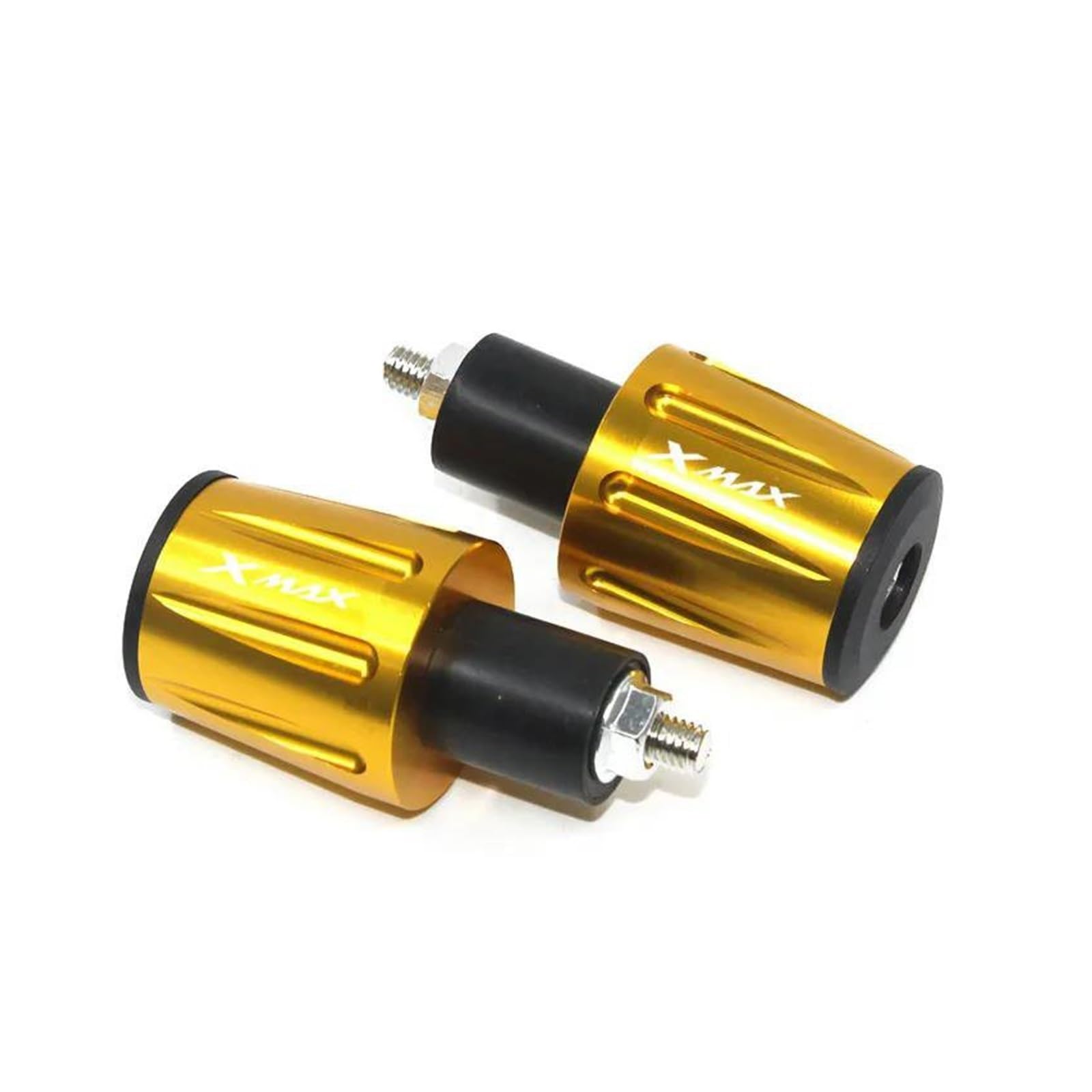 Griff-Endstopfen CNC Motorrad Handgriffe Bar End Stecker Lenkerkappen Für XMAX 125 250 300 400 X-MAX 2016 2017 2018-2021(Gold) von QIBOZNG