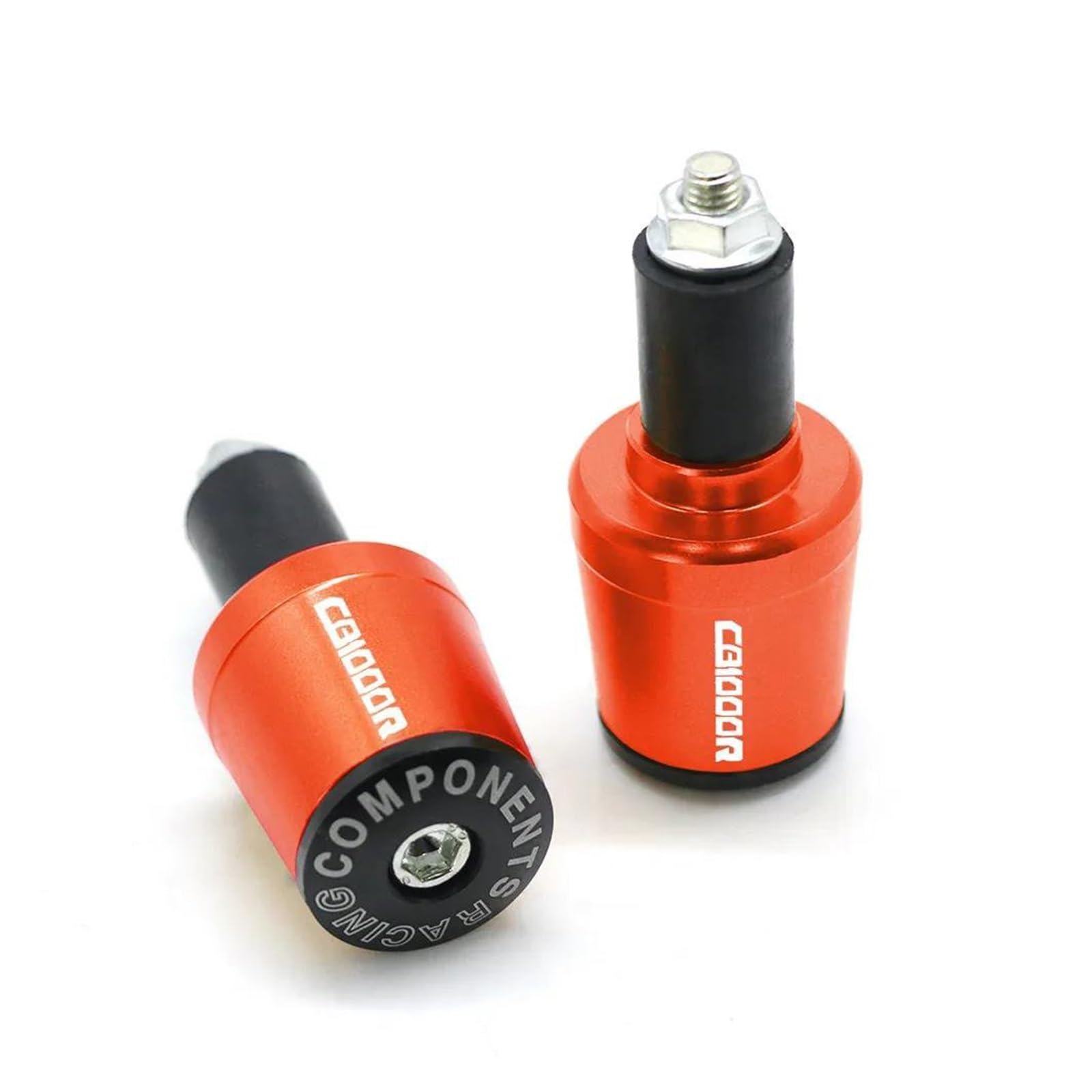 QIBOZNG Griff-Endstopfen Für HON&DA CB1000R CB 1000R CB1000 R Alle Jahre Motorrad 7/8 "22MM Lenker Griffe Griff Bar Kappe End Stecker(Orange) von QIBOZNG