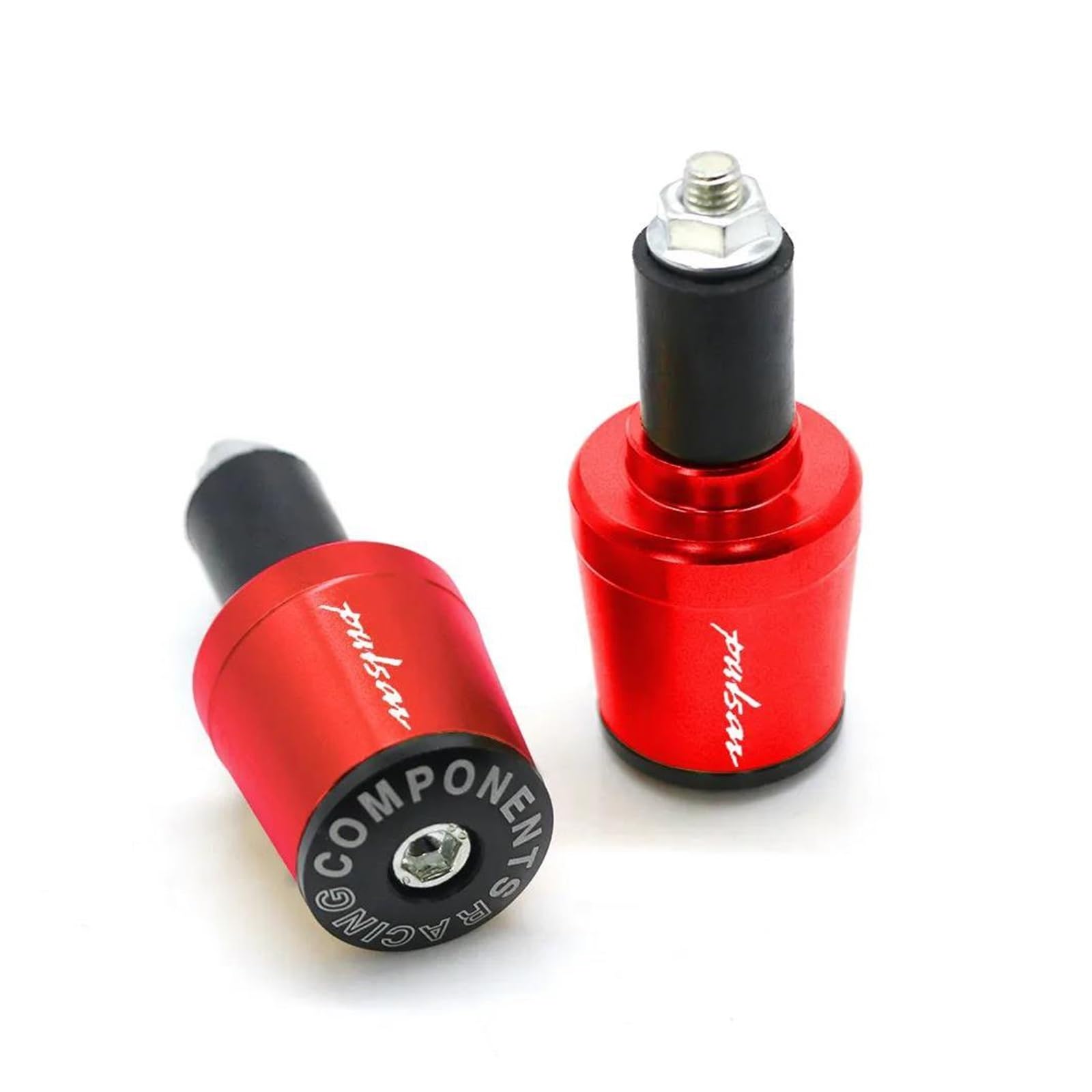 QIBOZNG Griff-Endstopfen Für Pulsar 180 200 NS/200 RS/200 ALS 200NS 200RS 200AS Motorrad 7/8 "22MM Lenker Griffe Griff Bar Kappe End Stecker(Red) von QIBOZNG