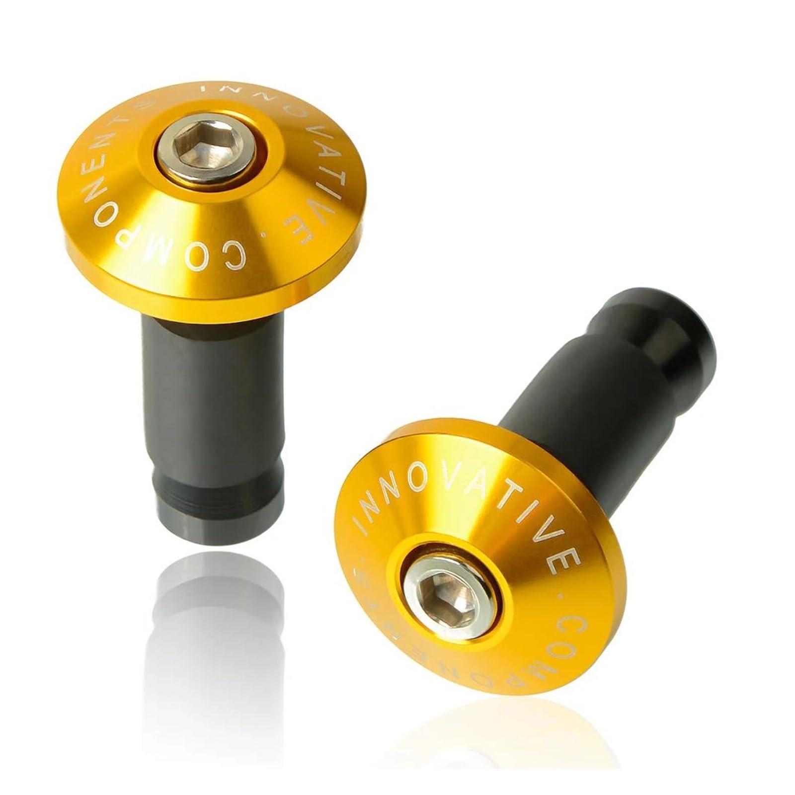 QIBOZNG Griff-Endstopfen Motorrad Lenker End Gewicht Lenker Griffe Kappe Motorrad Modifikation Griff Schutz Stecker Zubehör(Gold) von QIBOZNG