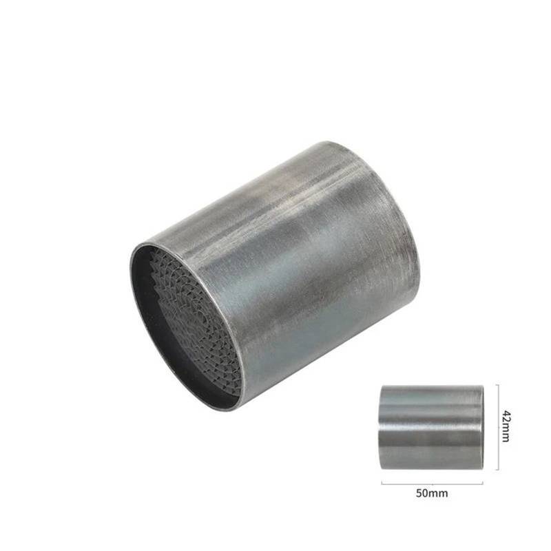 Verbrühschutz 35-53mm Motorrad Vorne Mitte Rohr Katalysator DB Mörder Moto Auspuff Schalldämpfer Noise Sound Stille(.Silver-35X50MM) von QIBOZNG