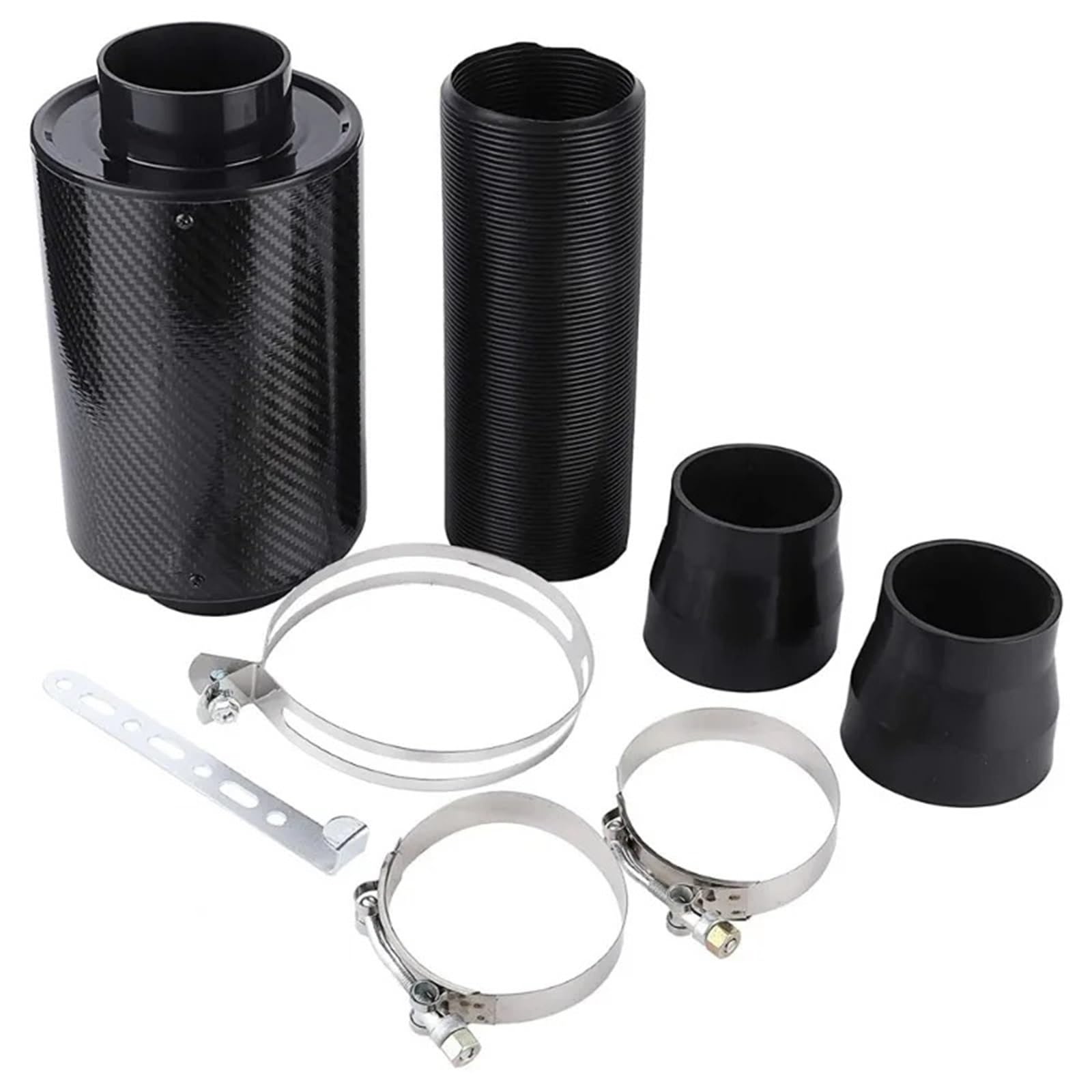 Ansaugschläuche 1 Set Universal Auto Kaltluftfilter Feed Geschlossene Ansaugrohr Schlauch Kit Kohlefaser Luftfilteradapter Faltenbalg von QIFANB