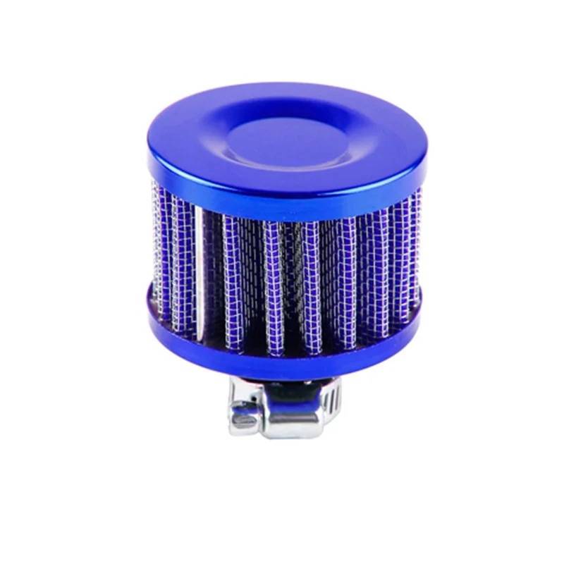 Ansaugschläuche Universal Auto Luftfilter 12mm Für Motorrad Kaltlufteinlass High Flow Kurbelgehäuse-entlüftungsabdeckung Entlüftungsfilter(Blau) von QIFANB