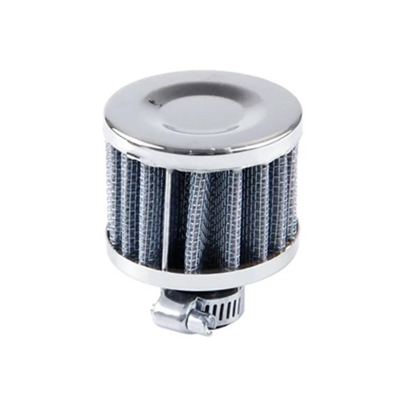 Ansaugschläuche Universal Auto Luftfilter 12mm Für Motorrad Kaltlufteinlass High Flow Kurbelgehäuse-entlüftungsabdeckung Entlüftungsfilter(Silber) von QIFANB