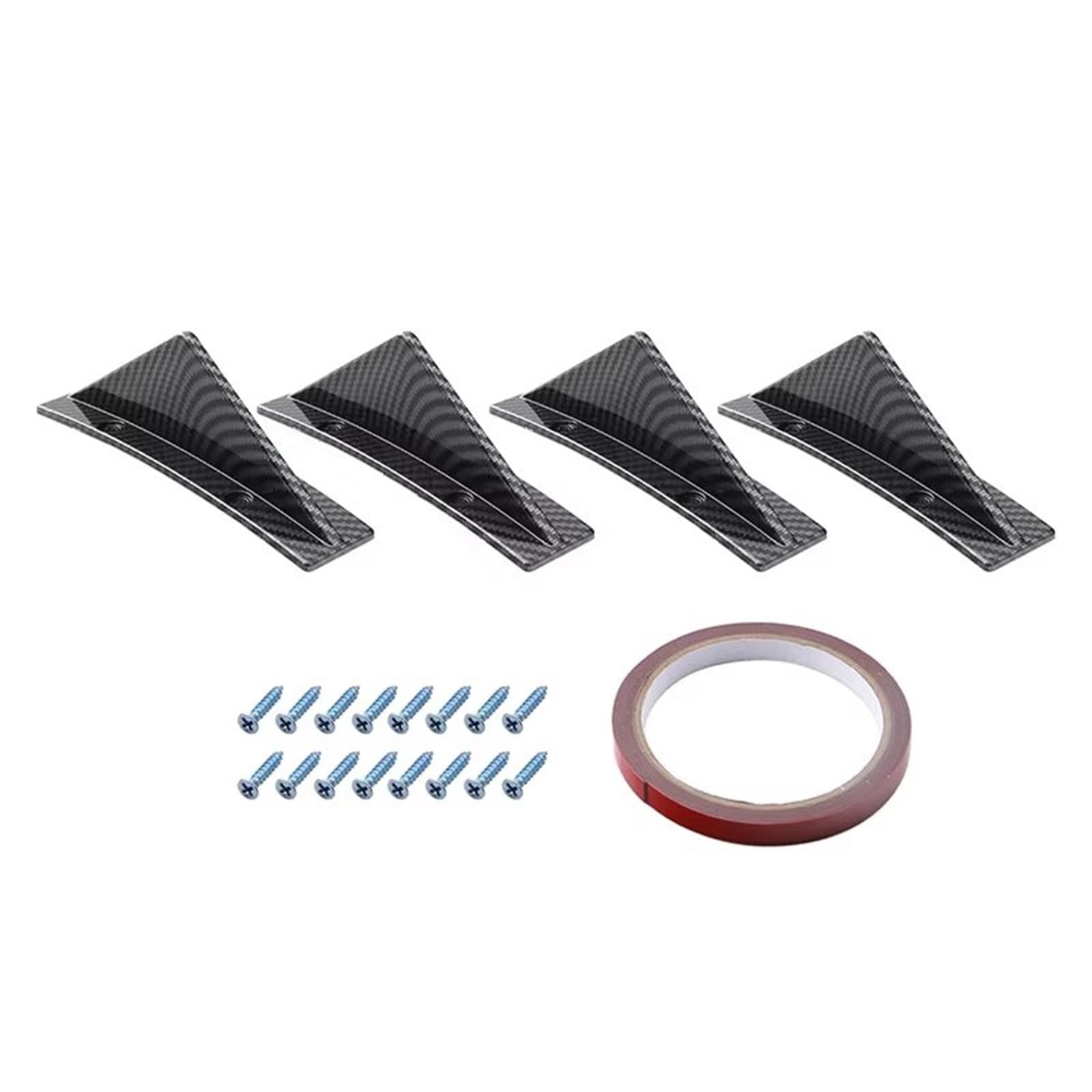 Auto Heckflügel 4 Stück Universal Flat/Arc Heckstoßstangenlippendiffusor Haifischflossen Kinnstoßstangenschutz Schutzabdeckung Für Auto Heckspoiler Spoiler Schwarz Auto-Heckspoiler von QIFANB