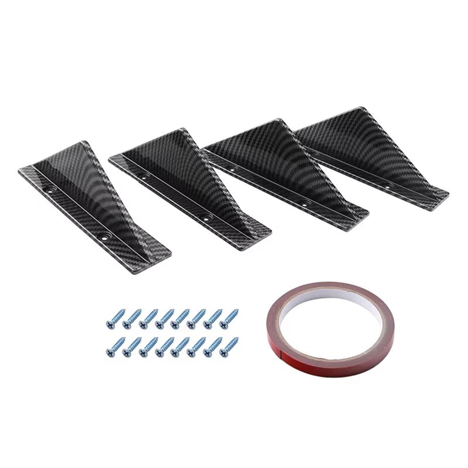 Auto Heckflügel 4 Stück Universal Flat/Arc Heckstoßstangenlippendiffusor Haifischflossen Kinnstoßstangenschutz Schutzabdeckung Für Auto Heckspoiler Spoiler Schwarz Auto-Heckspoiler von QIFANB